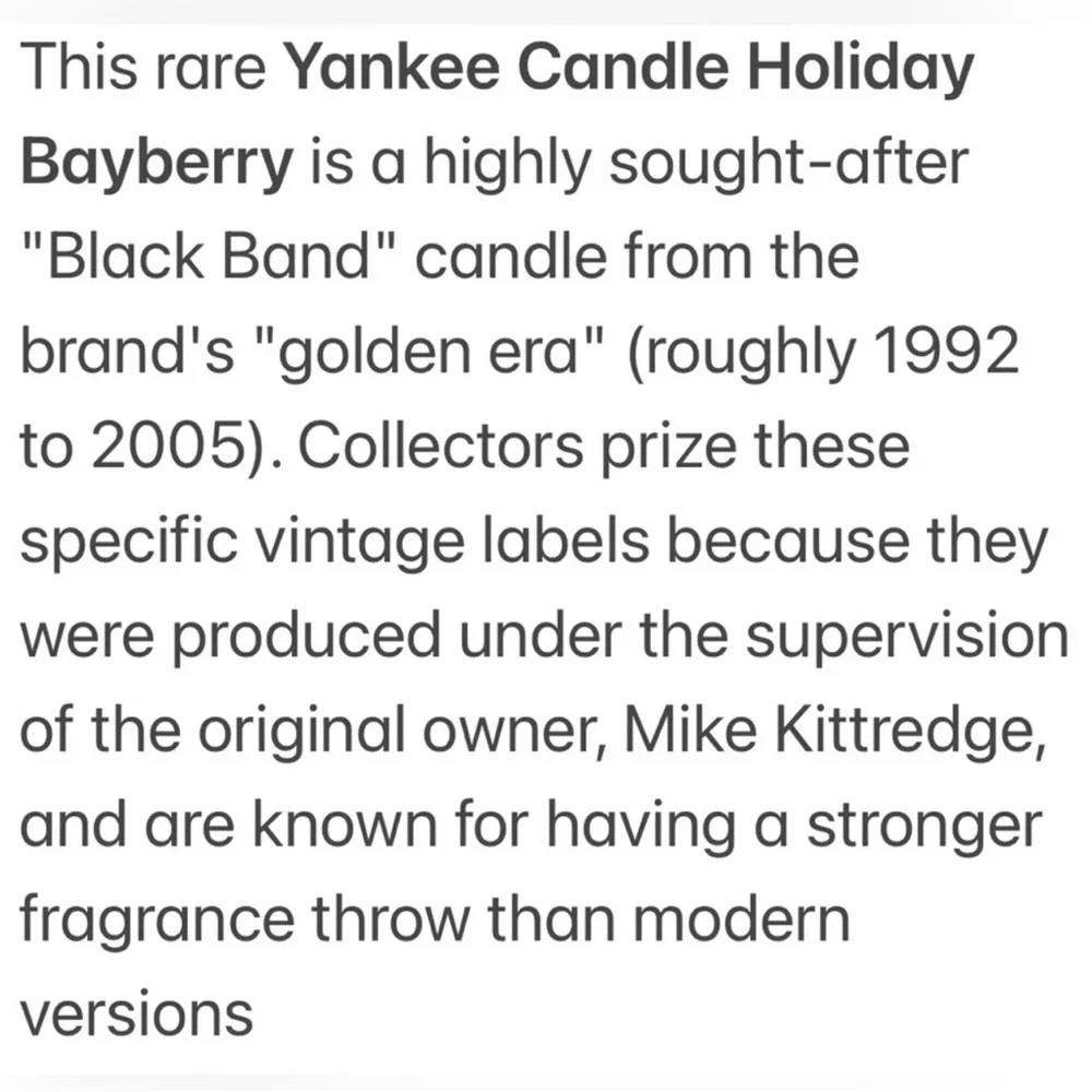 Yankee Candle Jar Holiday Bayberry Rare Vintage Black Band Dark Green 14.5 Oz